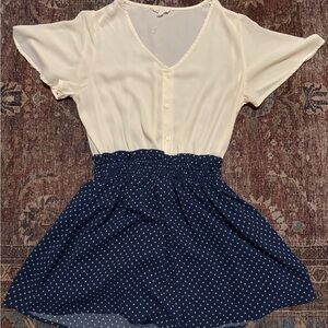 Elegant Cream and Navy Jumpsuit